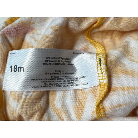 Carters Baby Girl Skirted Rompers Set of 2~Sz 18M~Yellow Floral/Pink Fade L15 02 - Picture 7 of 16
